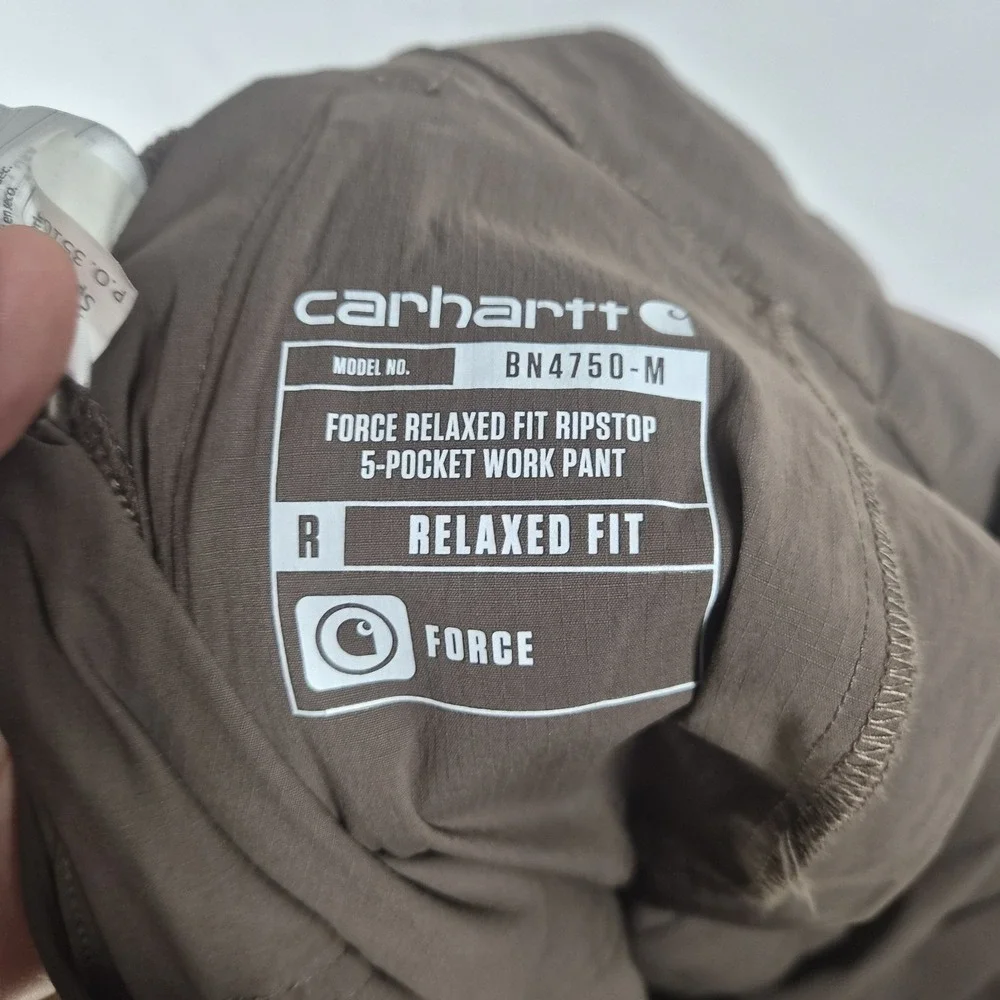 Carhartt Force Men's 40x30 Brown Relaxed Fit Ripstop Work Pants BN4750 M